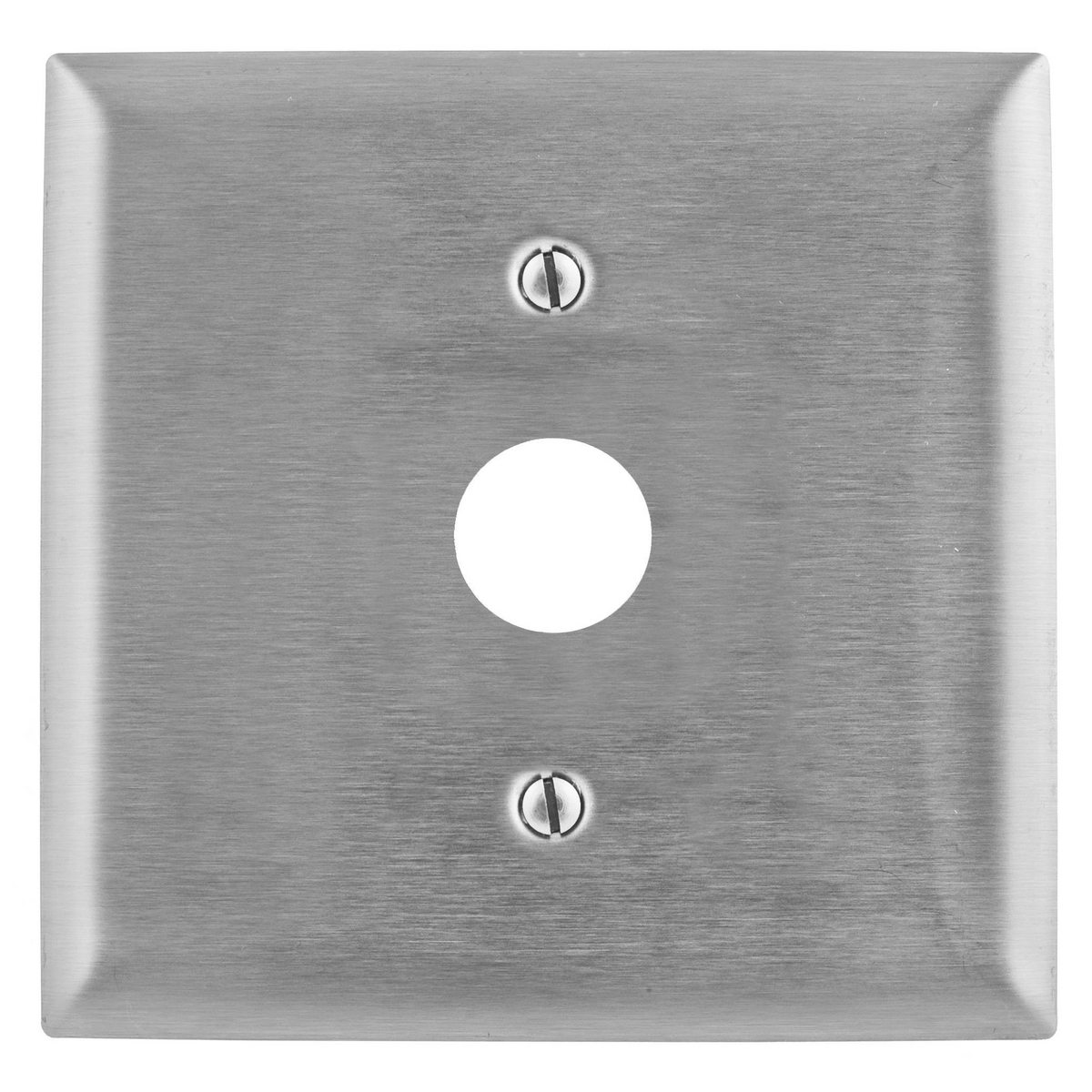 Wallplates and Boxes, Metallic Plates, 2- Gang, 1) .64" Opening, Standard Size, Stainless Steel