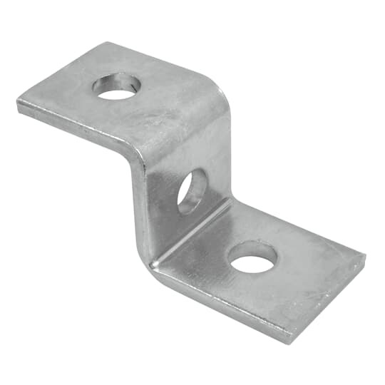 Support, Z Shape, Two Holes with Hole Size 1 Inch with 1-7/8 Inch Spacing on Center, Electro-Galvanized Steel, For use with A Series Channel