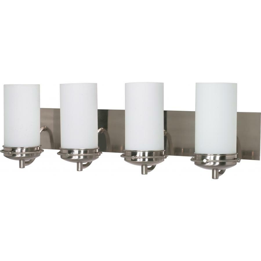 60-614 Nuvo Polaris Contemporary Vanity Light Fixture, (4) A19 Lamp, 120 V AC, Brushed Nickel Housing