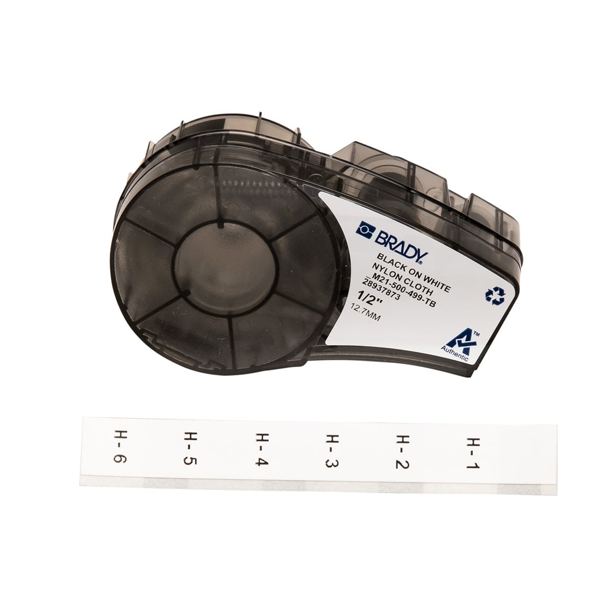 Label Nylon 0.5in x 16ft BK/WT