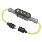 Power Protection Products, GFCI Linecords, Commercial, Manual Set, 20A 250V, L5-20R, 25' Cord Length, Triple Tap, Yellow.
