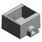 1 Inch Deep 2 Gang Cast Device Box, Gray Iron Zinc Plated, Thru-Feed, Suitable for Wet Locations When Used with Gasketed Covers
