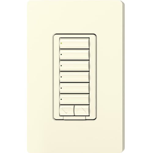 Lutron RadioRA 2 seeTouch LED+ Hybrid Keypad, 6 Button with Raise/Lower- Light Almond