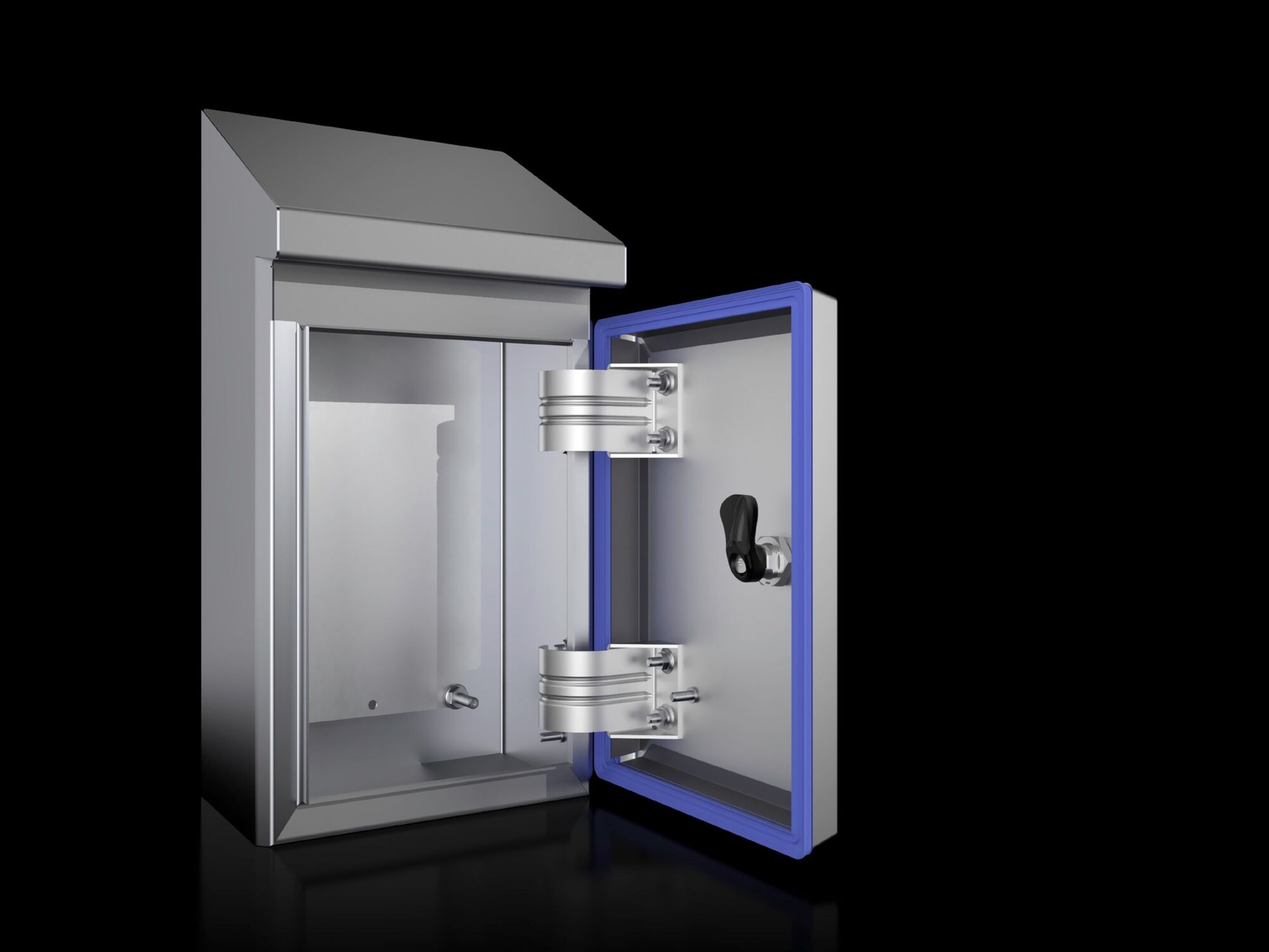 HD Compact enclosure, WHD: 220x350(H1)x437(H2)x155 mm, Stainless steel 1.4301, with mounting plate, with hinged door and silicone seal