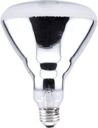 125W, 30 beam incandescent heat lamp with CLEAR lens for non MED application. BR40 design, MEDIUM SKIRTED BRASS BASE, 120 VOLTS