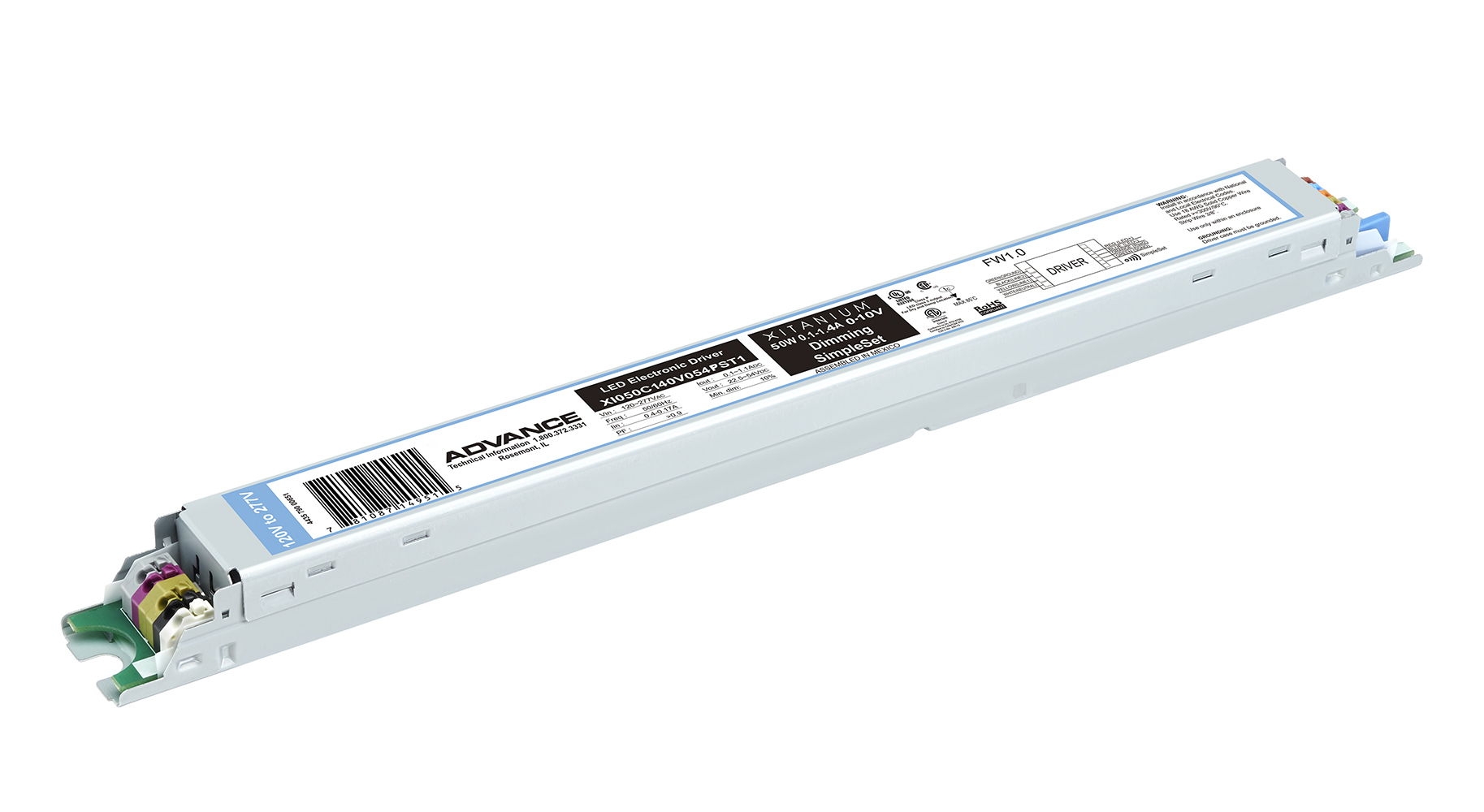 Xitanium, Voltage Rating  120-277 V, Wattage 50 W, Type LED, Ballast Type Driver, Amperage 1A,  UL certified, Linear Adjustable Current LED Drivers