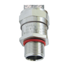 Conduit Fitting, Straight with External Male Thread, Conduit Size 20mm, 1/2 Inch NPT Thread, Suitable for Unbraided Nylon Conduit, Approved for Zone 1 and 2, Zone 21 and 22, IP66 Rating, Nickel Plated Brass
