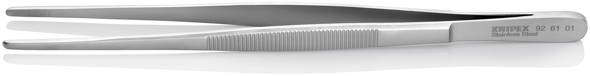 Stainless Steel Gripping Tweezers-Blunt Tips, 8 in., 2.00 mm TT, 3.20 mm TW