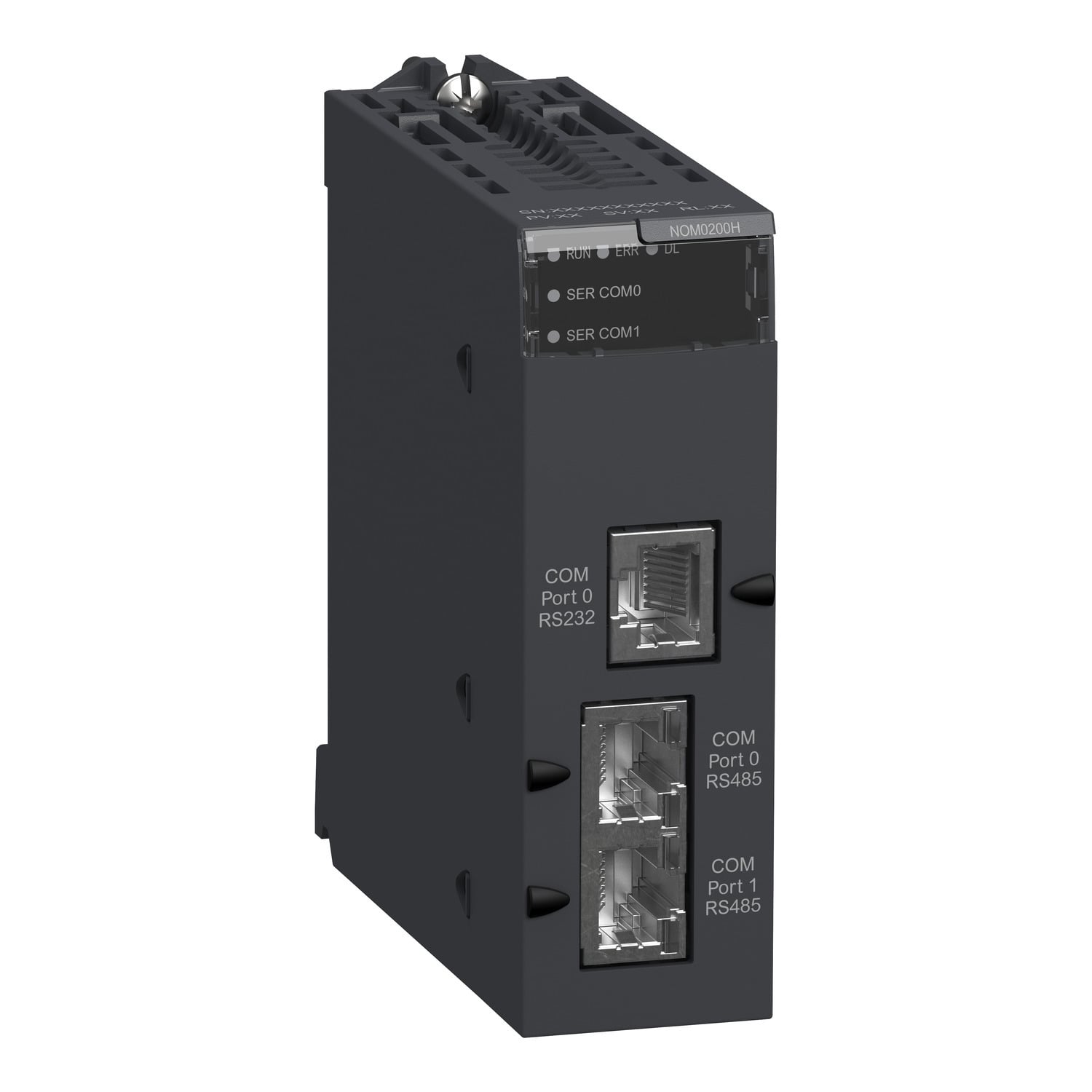communication module, Modicon X80, Serial link module, 2 RS485 or 232 ports in Modbus and character mode, severe environment