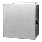 14x8x12 Clamp Cover Type 12 UL Listed Steel No Knockouts  ANSI 61 Gray Clamps and Screws Mounting Feet