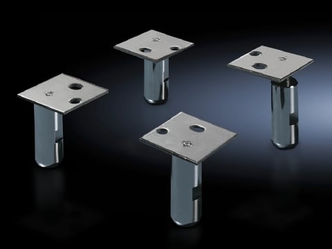 Base/plinth, complete, 100 mm, Stainless steel for one-piece consoles, stainless steel
