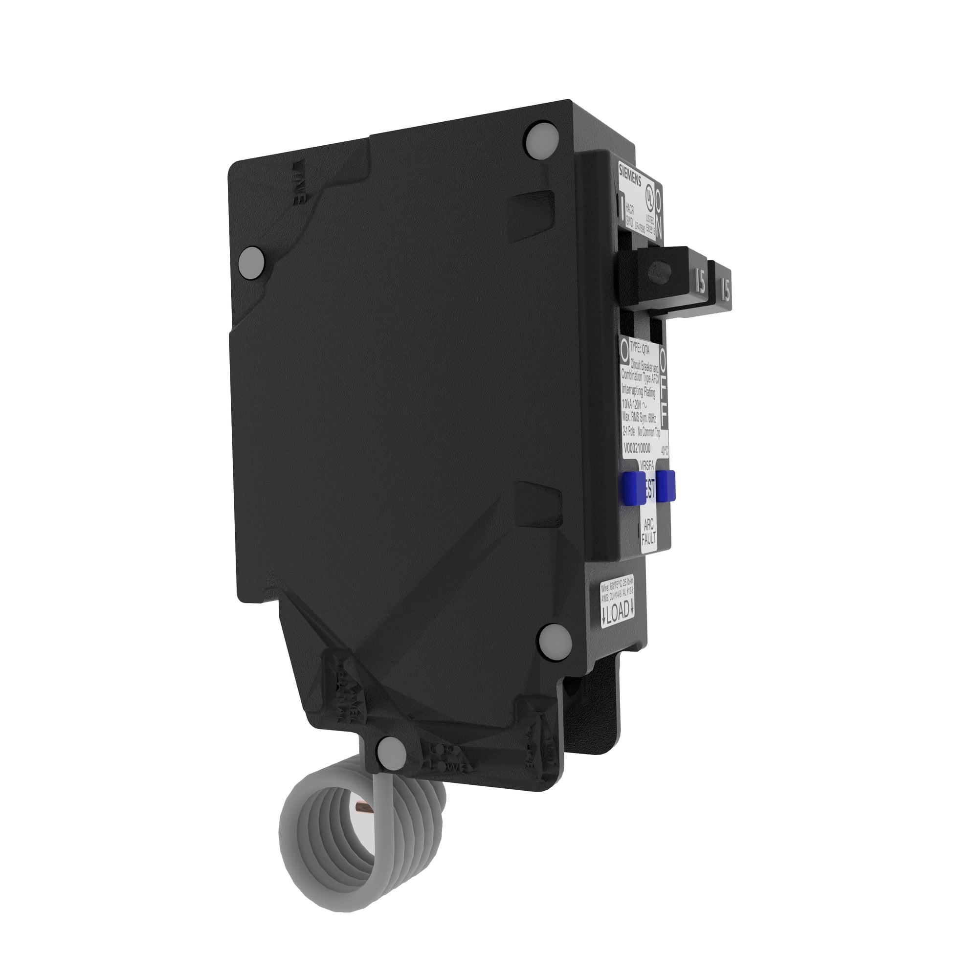  LOW VOLTAGE TWIN (TANDEM) PLUG-IN CIRCUIT BREAKER. 15/15A (10kA 120V) COMBINATION TYPE ARC-FAULT TYPE QTA BREAKER.