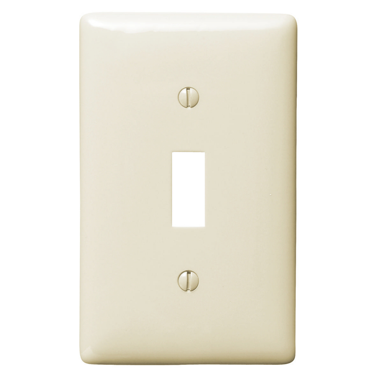 Wallplates and Box Covers, Wallplate, Nylon, Mid-Sized, 1-Gang, 1) Toggle, Light Almond