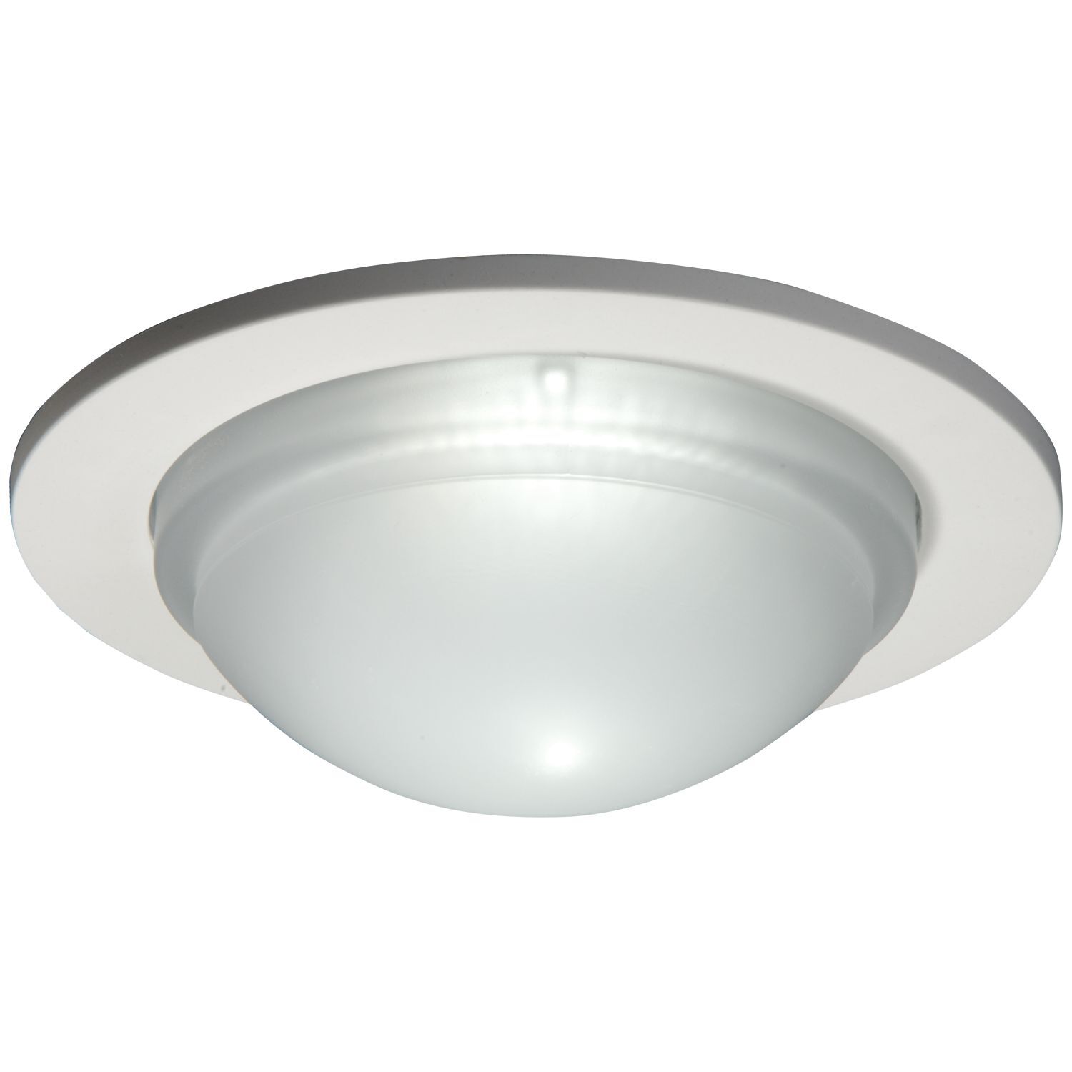 5" Trim Showerlight White Trim with Frosted Dome Diffuser