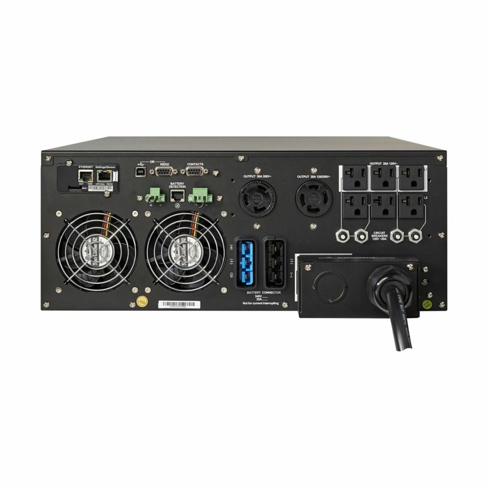 Eaton 9PX UPS, Network card included, 4U, 5500 VA, 4900 W, L14-30P input, Outputs: (6) 5-20R, (1) L6-30R, (1) L14-30R, Hardwired, 120/208V