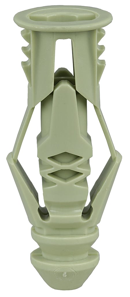 Triple Grip, Multi-Purpose Anchor, 1-1/2 in. length, 3/8 in. drill size, #12 screw size, Plastic, 200, 900 lb. shear strength, Green