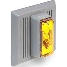 Indoor Flush Mount Electronic Horn/Strobe, Amber, 120VAC 50/60Hz, 0.021A