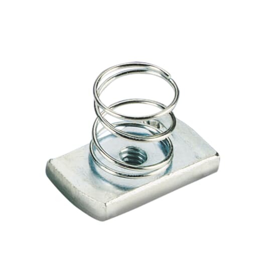 Nut, Short Spring, Size 1/4 Inch, Stainless Steel, For use with B Series Channels and Inserts