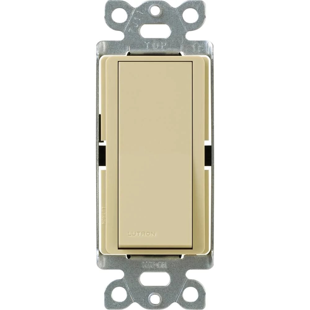 Lutron Claro 15 Amp, 3-Way On/Off Rocker Switch with Locator Light, Ivory