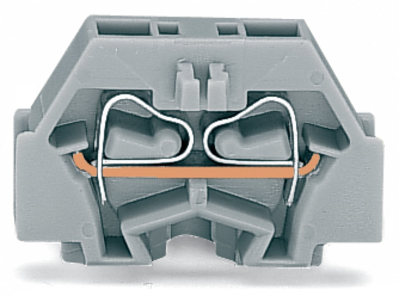 2-conductor terminal block; without push-buttons; with fixing flange; 1-pole; for screw or similar mounting types; Fixing hole 3.2 mm ; 1.5 mm; CAGE CLAMP; 1,50 mm; gray