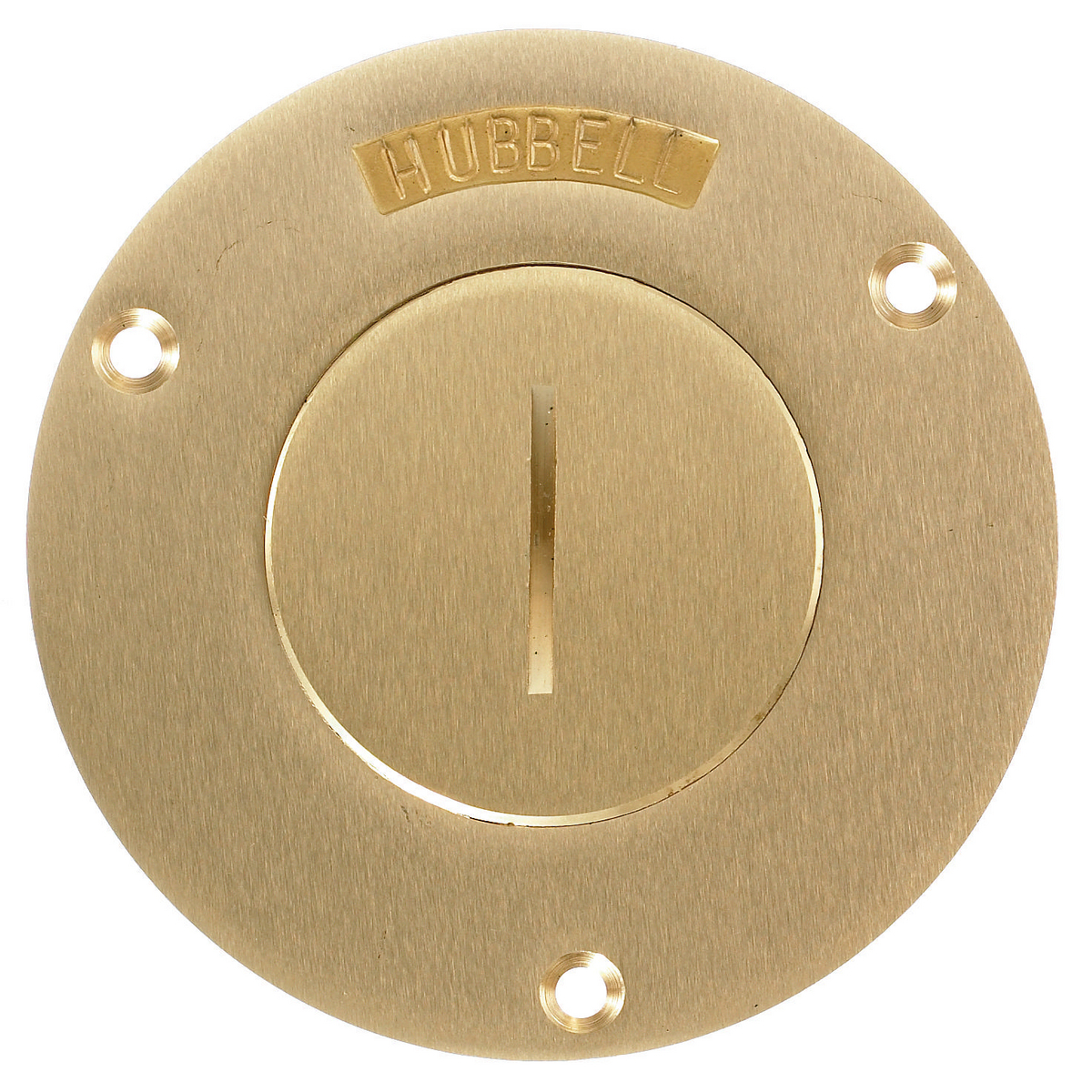 Flush Concrete Floor Box Series, 1-Gang Cover, Round, 2-1/8" Threaded Opening, Brass