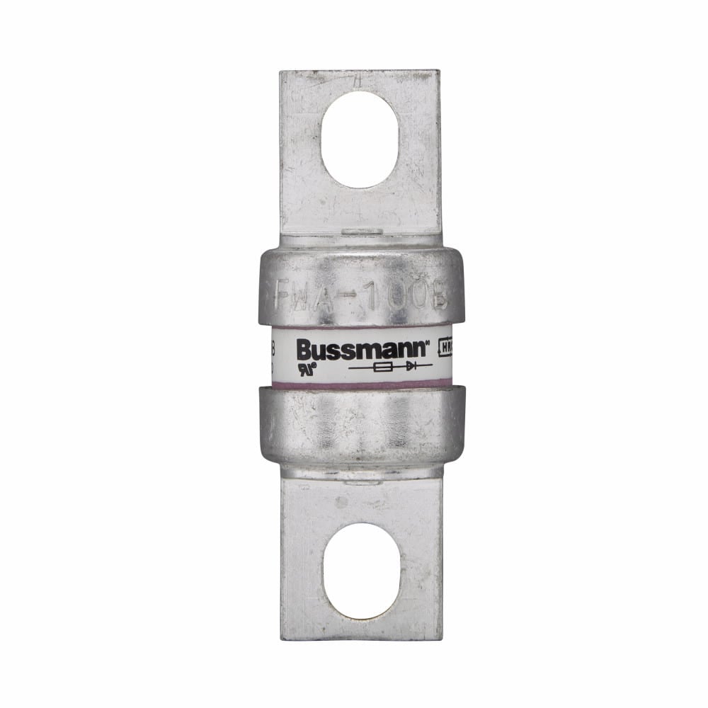 Eaton Bussmann series FWA high speed fuse, 500 Vac (0.25-6.3A), 500 Vdc (2-5A), 70A, 200 kAIC Vac (70-1000A), 20 kAIC at 150 Vdc (70-800A), 100 kAIC at 80 Vdc (70-1000A), None, High speed fuse, Blade end X blade end, Stud