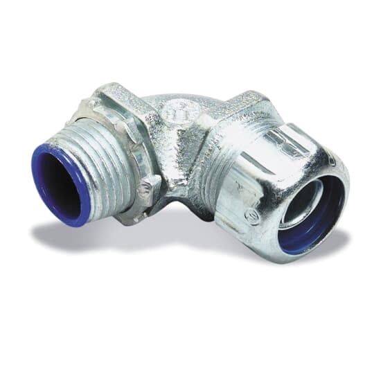 Liquidtight Conduit Fitting, 90 Degree 3/8 Inch, Non-Insulated Malleable Iron