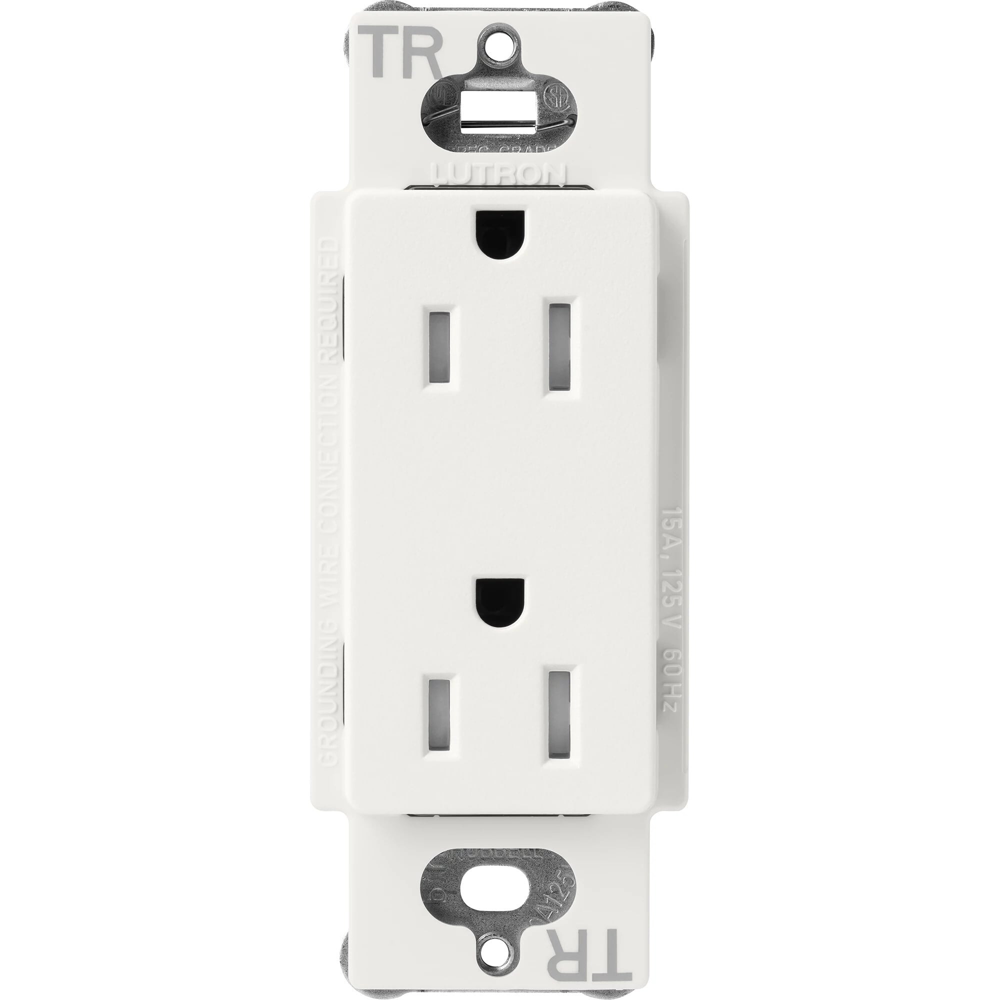 Lutron Claro Tamper-Resistant Duplex Receptacle, 15 Amp, Architectural White