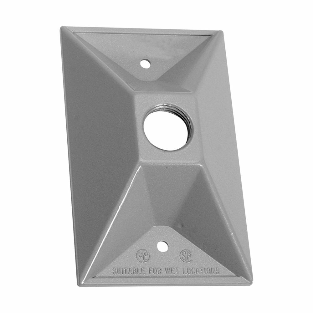 Eaton Crouse-Hinds series weatherproof lamp holder cover, Bronze, Die cast aluminum, (1) 1/2" outlet holes, Rectangular