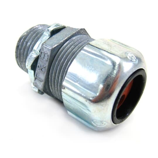 Multi-Hole Cord Connector with 2 Holes, Hub Size 1/2 Inch, Cord Diameter 0.210 to .230 Inch, Steel