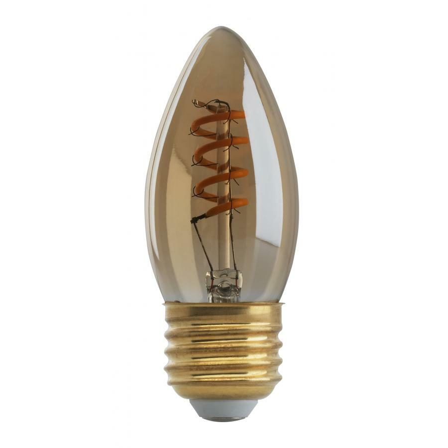 2 Watt B10 LED - Amber - Medium Base - 2200K - 120 Lumens - 120 Volts