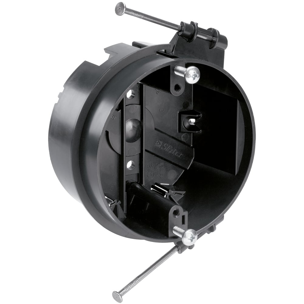 Ceiling Fan Box with two captive mounting nails. Standard Grade. Four Auto/Clamps. 30 pack.