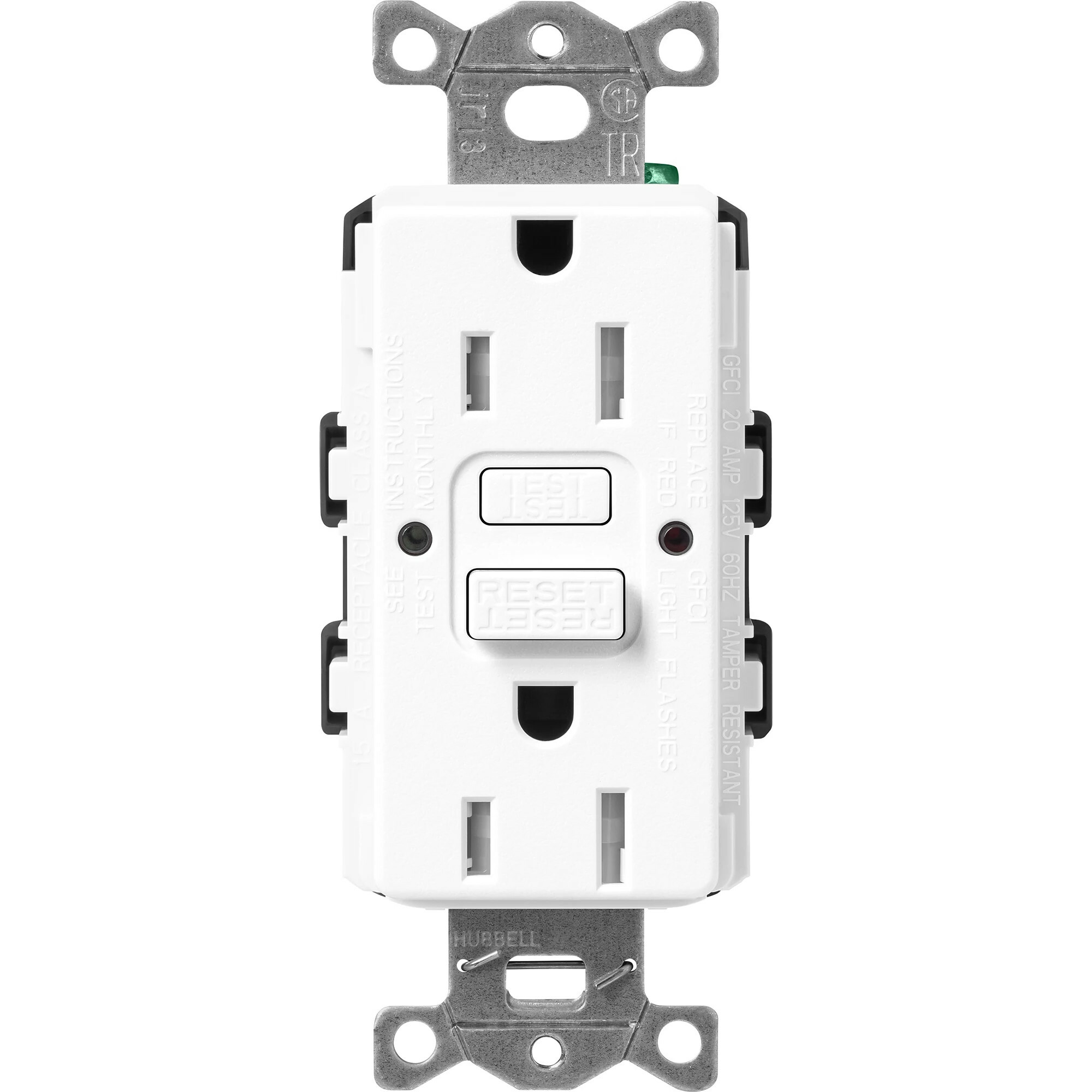 Lutron Claro Tamper-Resistant GFCI Duplex Receptacle, 15-Amp, Brilliant White