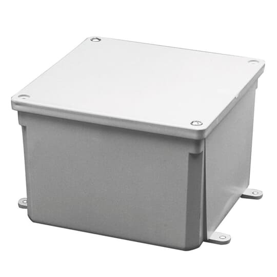 Molded Junction Box, Length 4 Inch x Width 4 Inch x Depth 4 Inch, Material PVC, Color Gray, Pack of 10