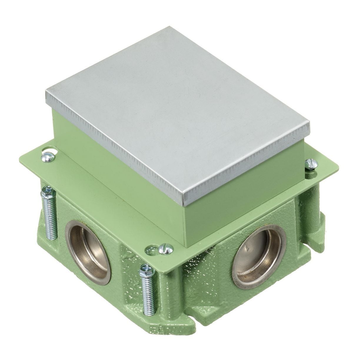 Flush Concrete Floorboxes Series, Deep Cast Iron Box, Rectangular, 1-Gang, 3.50" Minimum Depth of Pour, Corrosion Resistant Paint