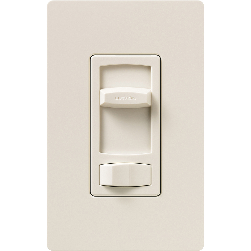 Skylark Contour Dimmer, Incandescent/Halogen, Magnetic Low-Voltage, 3-way/single-pole, preset, 120V/1000W inc/hal, 600VA MLV, clamshell packaging in light almond