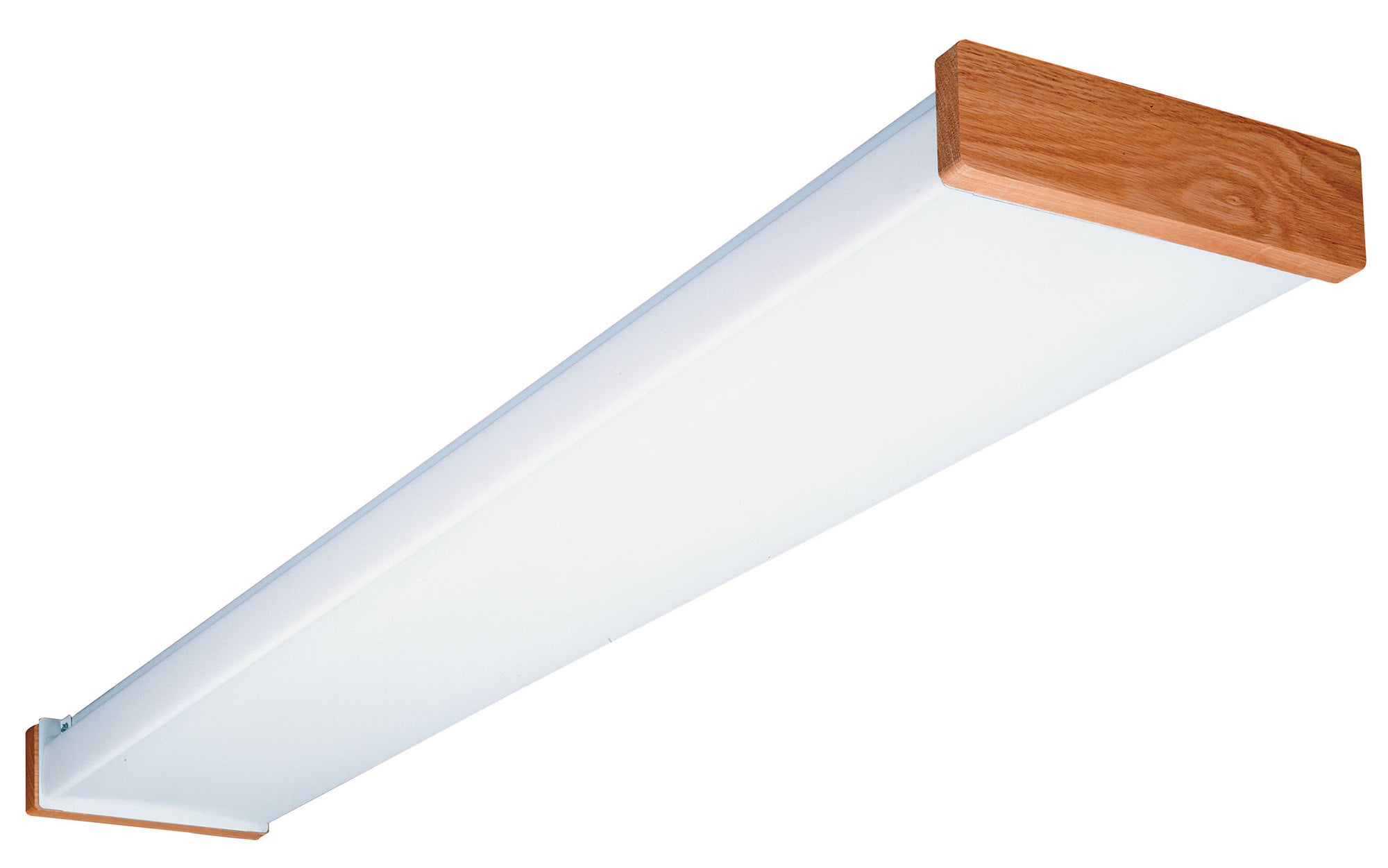 Oak End Square Profile Wraparound 4 Foot 2 Light requires 2-32W (F32T8) lamps, Oak, SKU - 788822