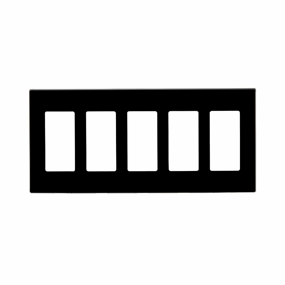 SCREWLESS WALLPLATE 5 GANG -BLACK