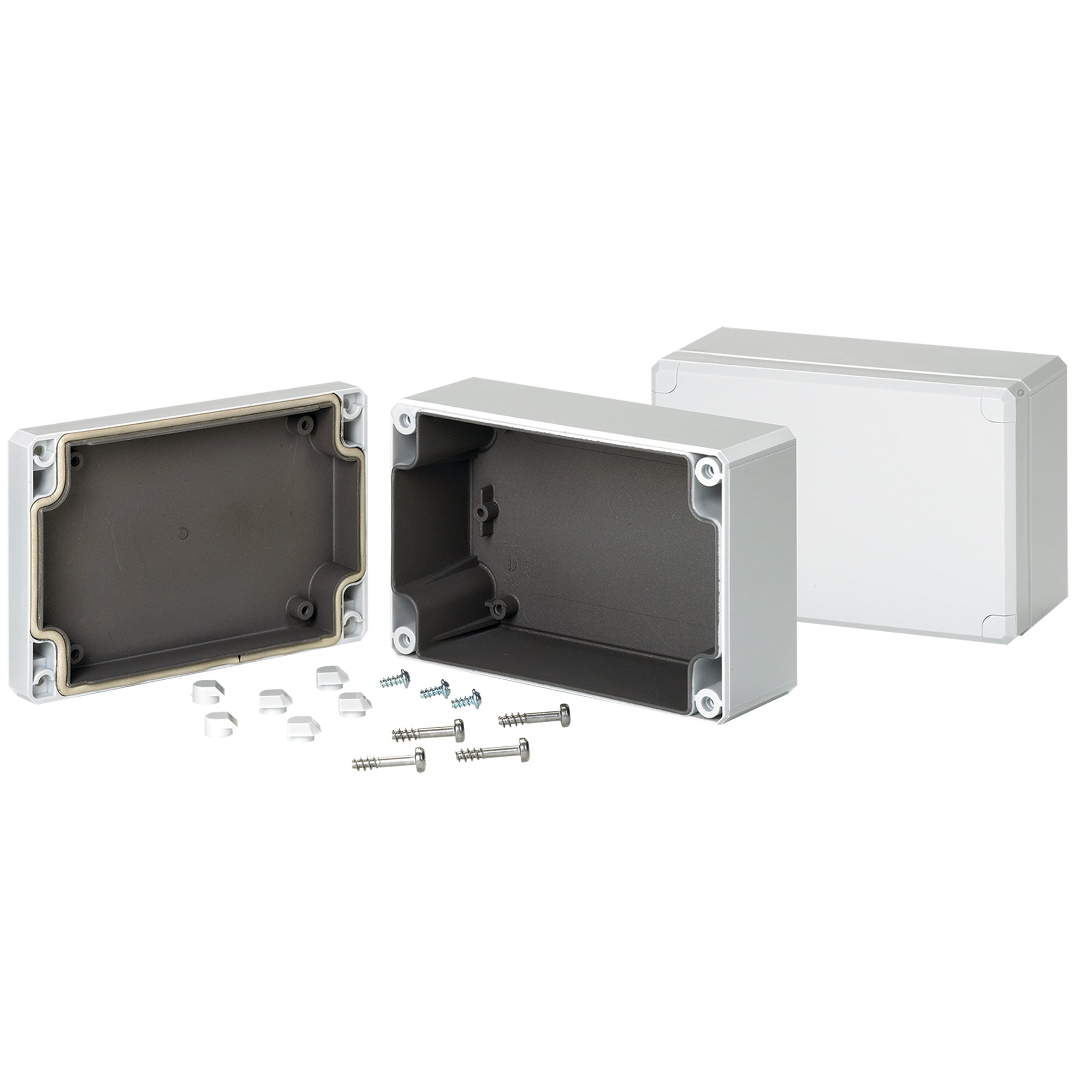 QLine D EMC Enclosure Type 4X, 120x80x85mm, Light Gray, Polycarbonate