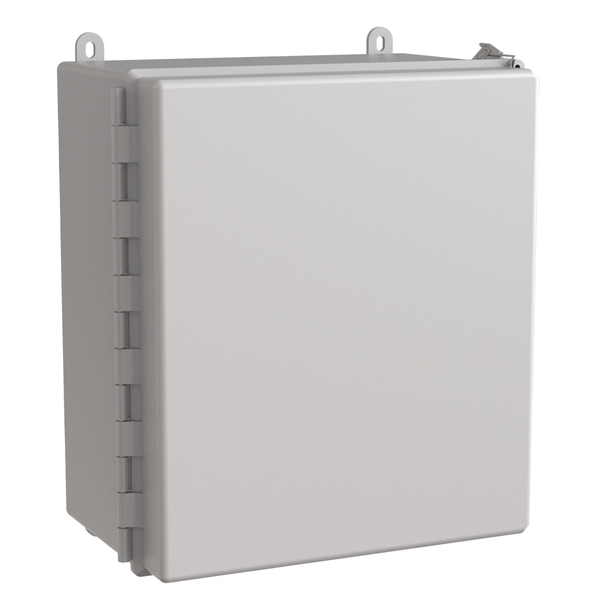 Continuous Hinge QR Cover Enclosure 4X, 14x12x8, Light Gray, Fiberglass