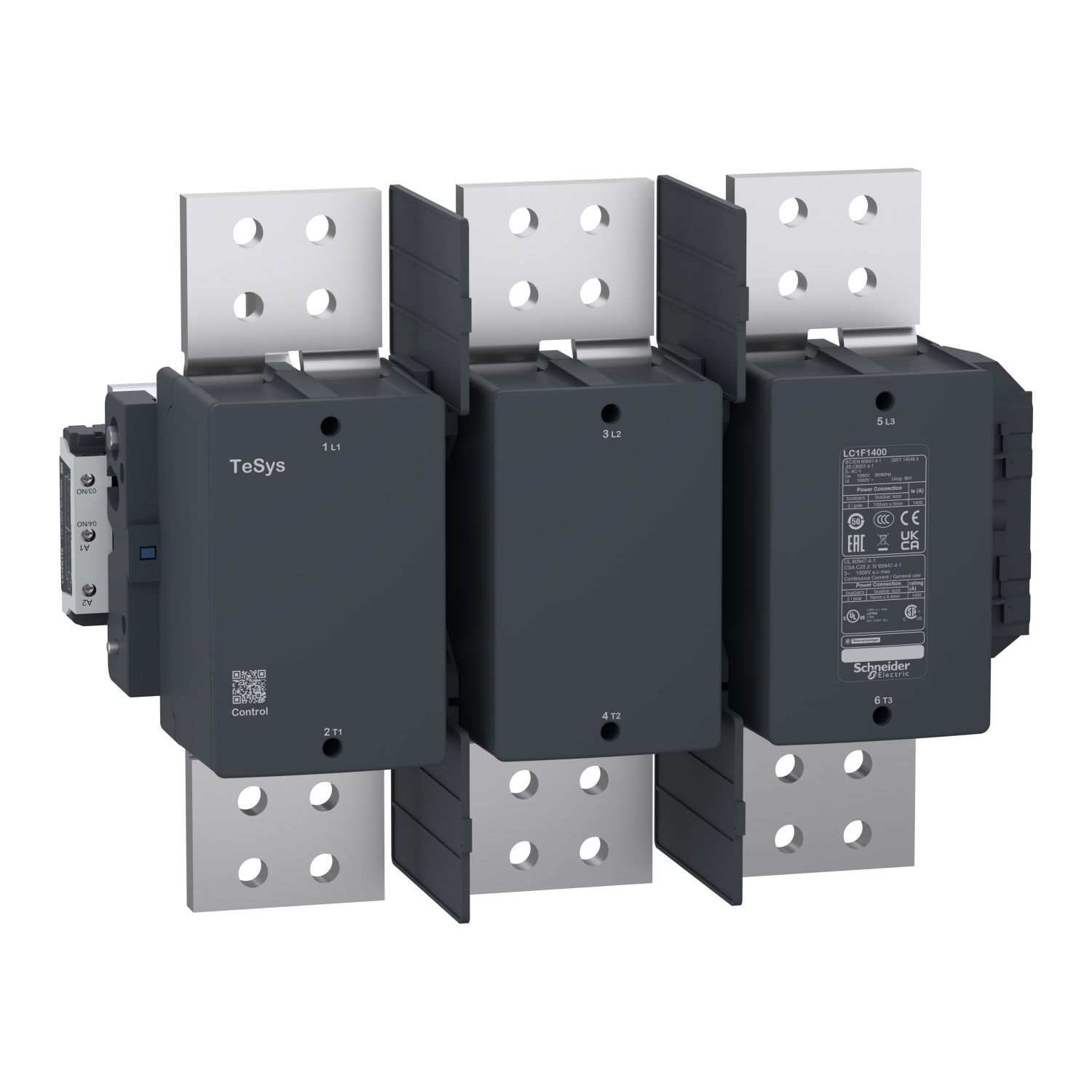 contactor body withou coil, TeSys F,  3P(3NO), AC-1, <=1000V AC 1400A, with coil LX1/ LX9, 110?500V AC 40/400Hz, LX4, 110...440V DC