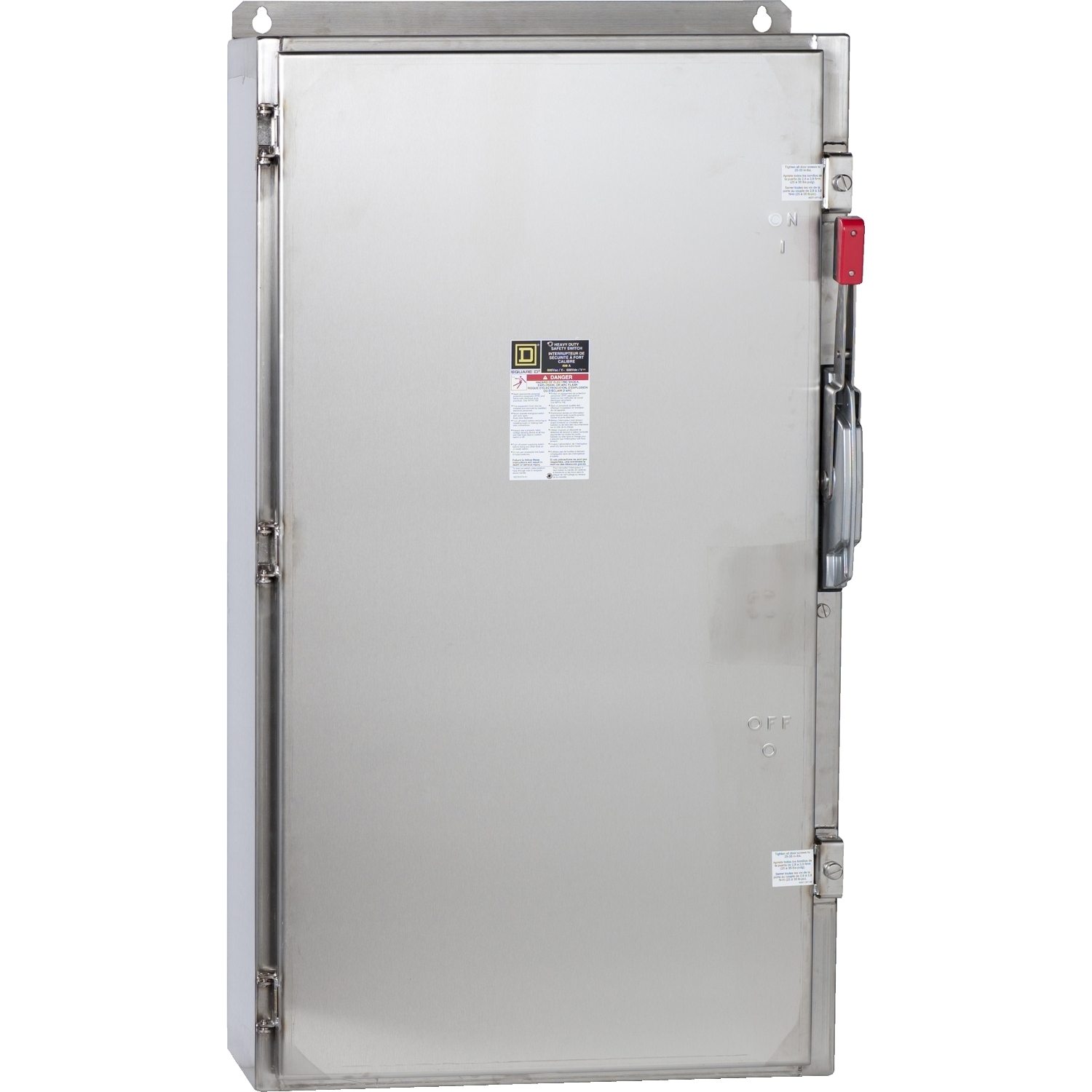 Safety switch, heavy duty, non fusible, 600A, 3 pole, 500hp, 600VAC/600 NDC, NEMA 4, 4X, 5, 316 steel,