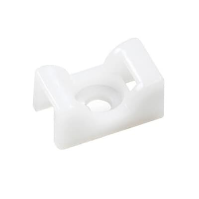 Saddle Support Mounting Base, Natural Polyamide (Nylon 6.6) for Temperatures up to 85 Degrees Celsius (185 F), Length of 14.29mm (0.563 Inches), Width of 8.73mm (0.344 Inches), Height of 6.75mm (0.266 Inches), Mount with #4 Screw, Bulk Pack