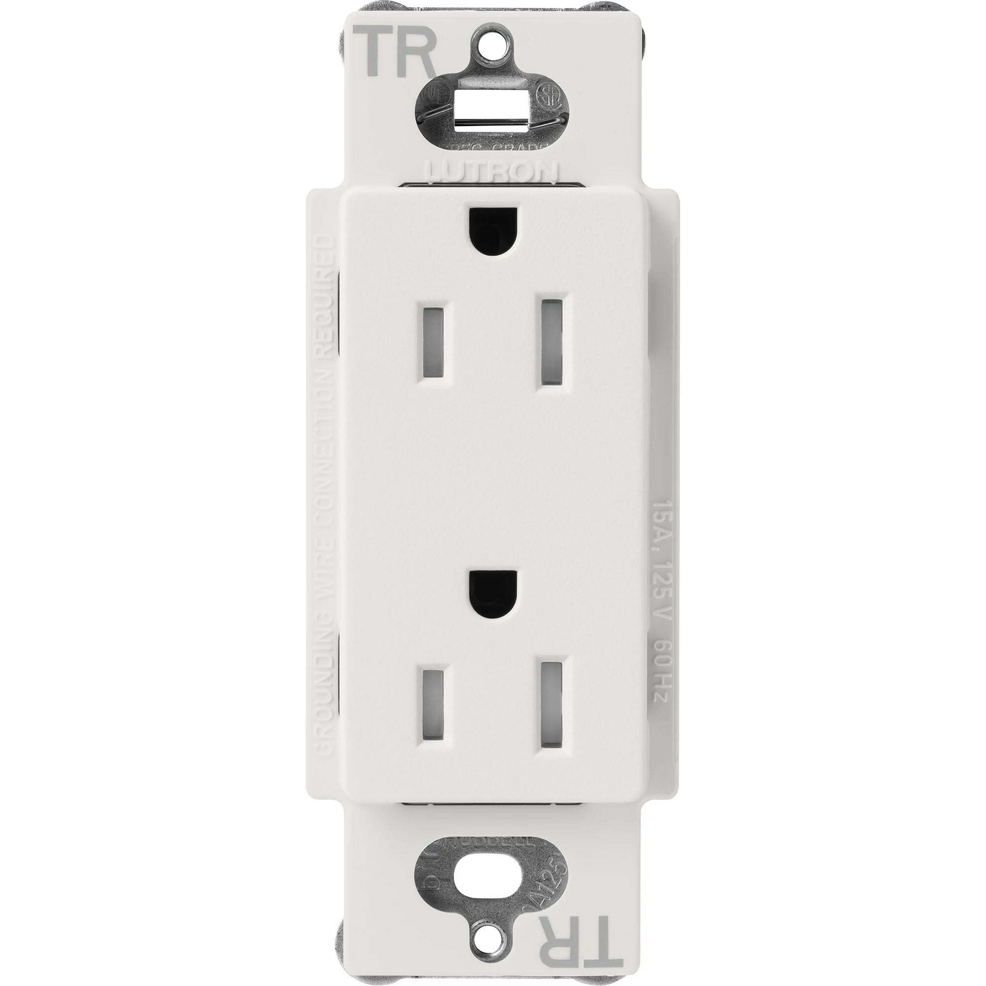Lutron Claro Tamper-Resistant Duplex Receptacle, 15 Amp, Lunar Gray