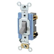 15 Amp, 120/277 Volt, Toggle 3-Way AC Quiet Switch, Extra Heavy Duty Grade, Self Grounding, Back and Side Wired, Gray