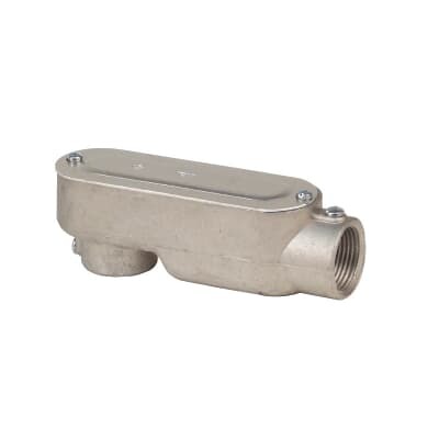 Conduit Fitting for Rigid and EMT Conduit, LB Type with Cover and Gasket, Cast Aluminum 3/4 inch