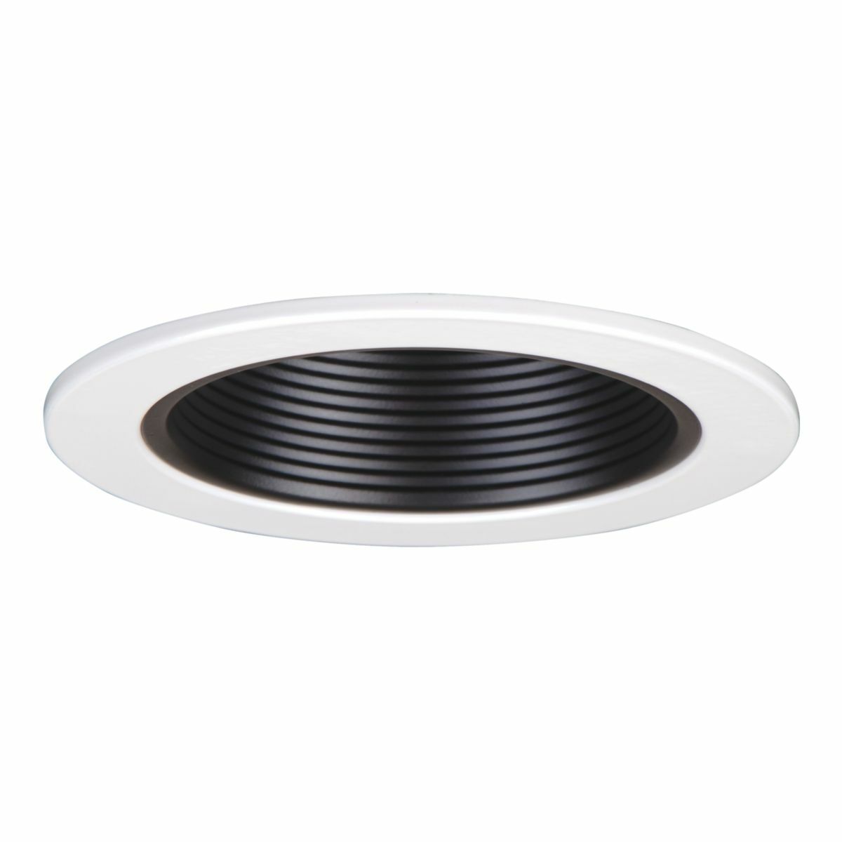 4" Trim, Metal Baffle, White Trim with Black Baffle
