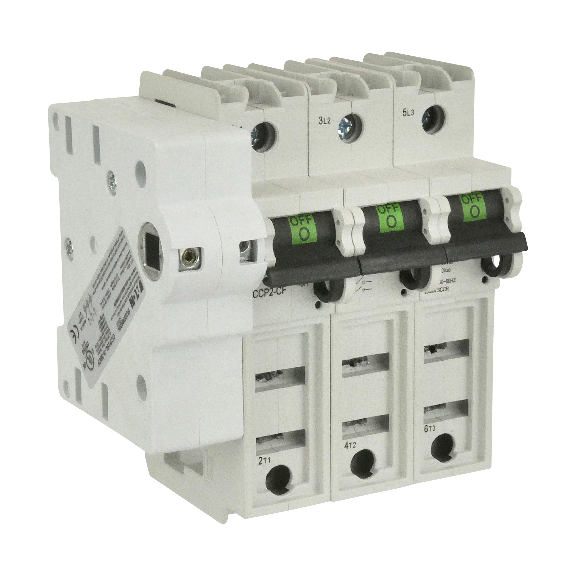 Eaton Bussmann series CCP UL98 fusible disconnect, Finger Safe, Lock-On provision, 600 Vac, 125 Vdc, 225A, UL98 fusible disconnect, Three-pole, 200 kA - CCP2SL-3-60CF