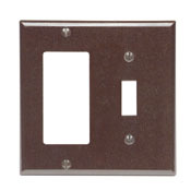 1-Toggle 1-Decora/GFCI Device Combination Wallplate, Brown