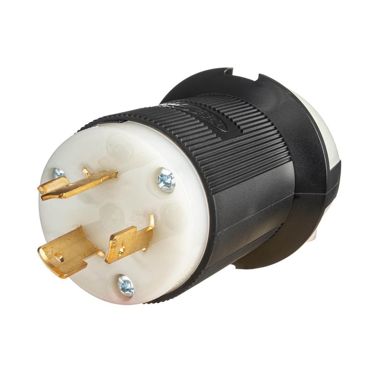 Locking Devices, EdgeConnect Twist-Lock, Industrial, Male Plug, 20A 277V AC, 2-Pole 3-Wire Grounding, L7-20P, Screwless Terminal, Black and White